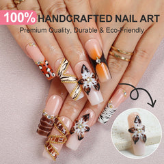 Homsera hand-painted floral nails showcasing craftsmanship for standout events.