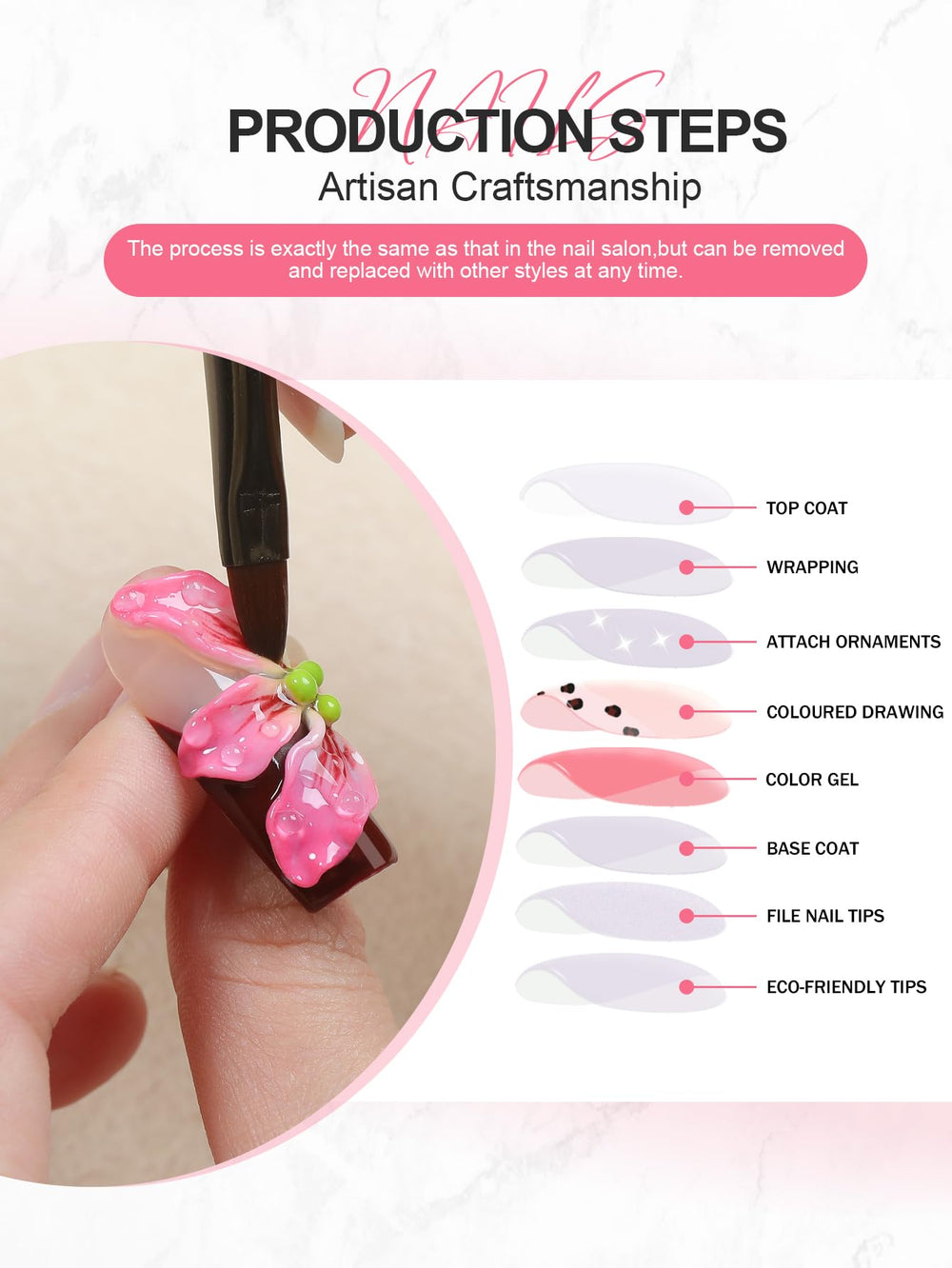 Homsera press on nails kit with adhesive tabs and file for easy application