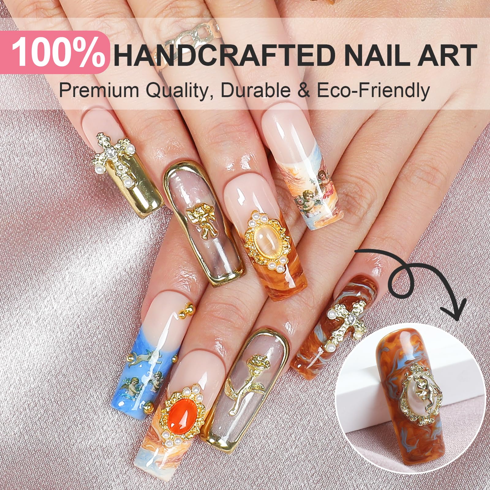 Homsera press-on nails in easy-apply style for quick manicures.