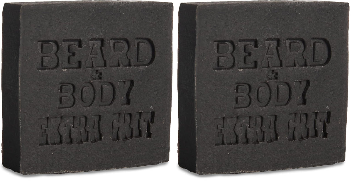 Honest Amish Beard and Body Soap Extra Grit two-pack ready for exfoliation