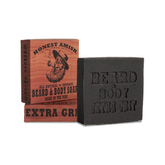 Exfoliating texture close-up of Honest Amish Extra Grit soap bar