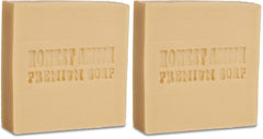 Honest Amish Lavender and Clove Soap Bar front view showing two bars for daily cleansing