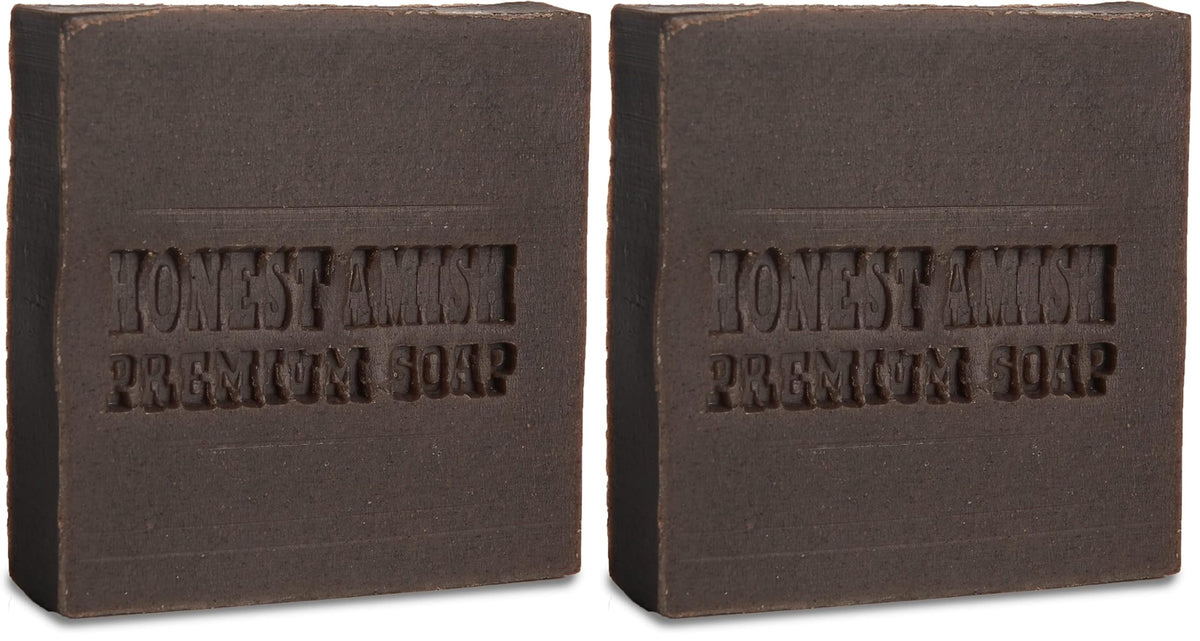 Honest Amish Patchouli Bark soap bar pack-2 wrapped for gentle cleansing.