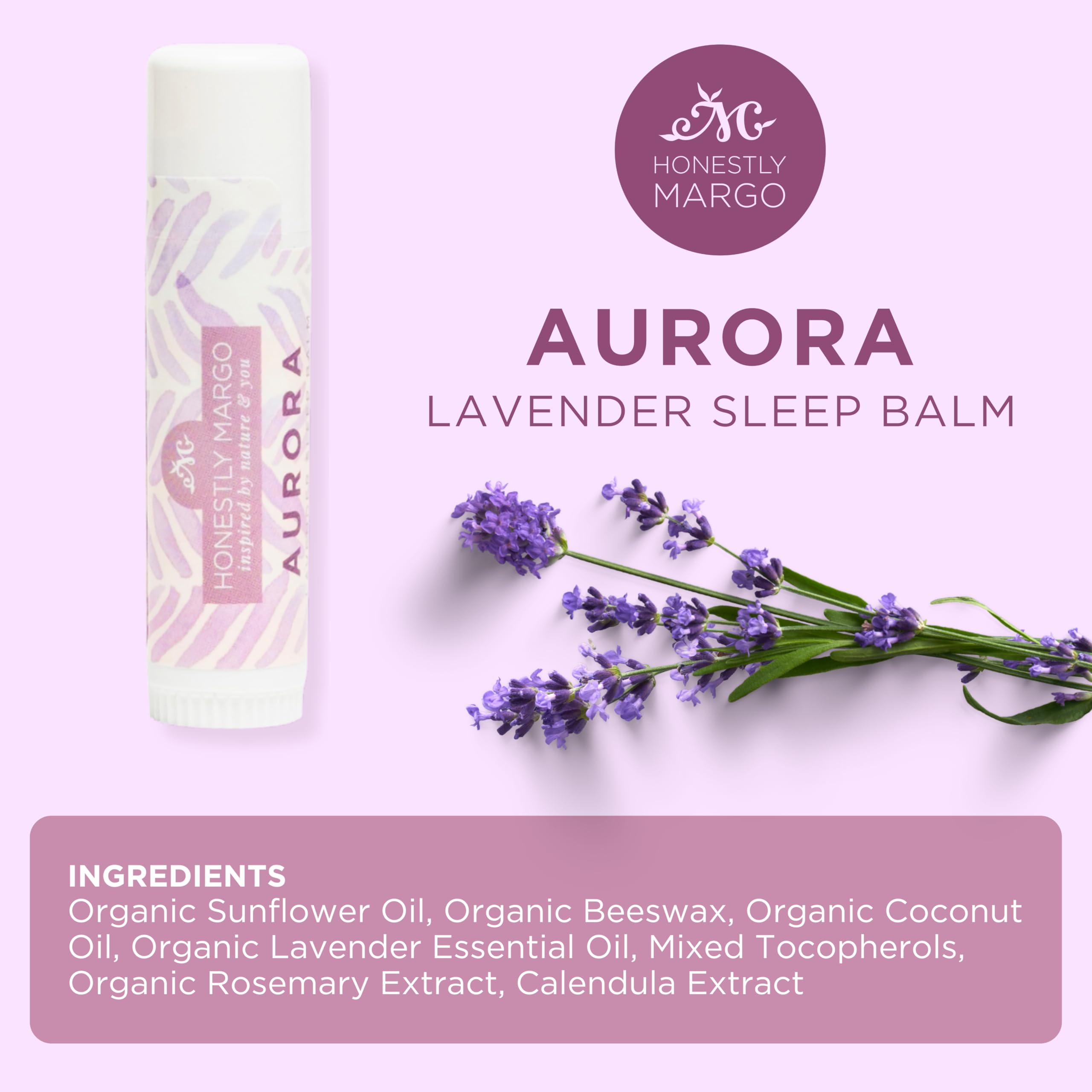 Honestly Margo Lavender Aurora balm stick made with organic ingredients for clean beauty