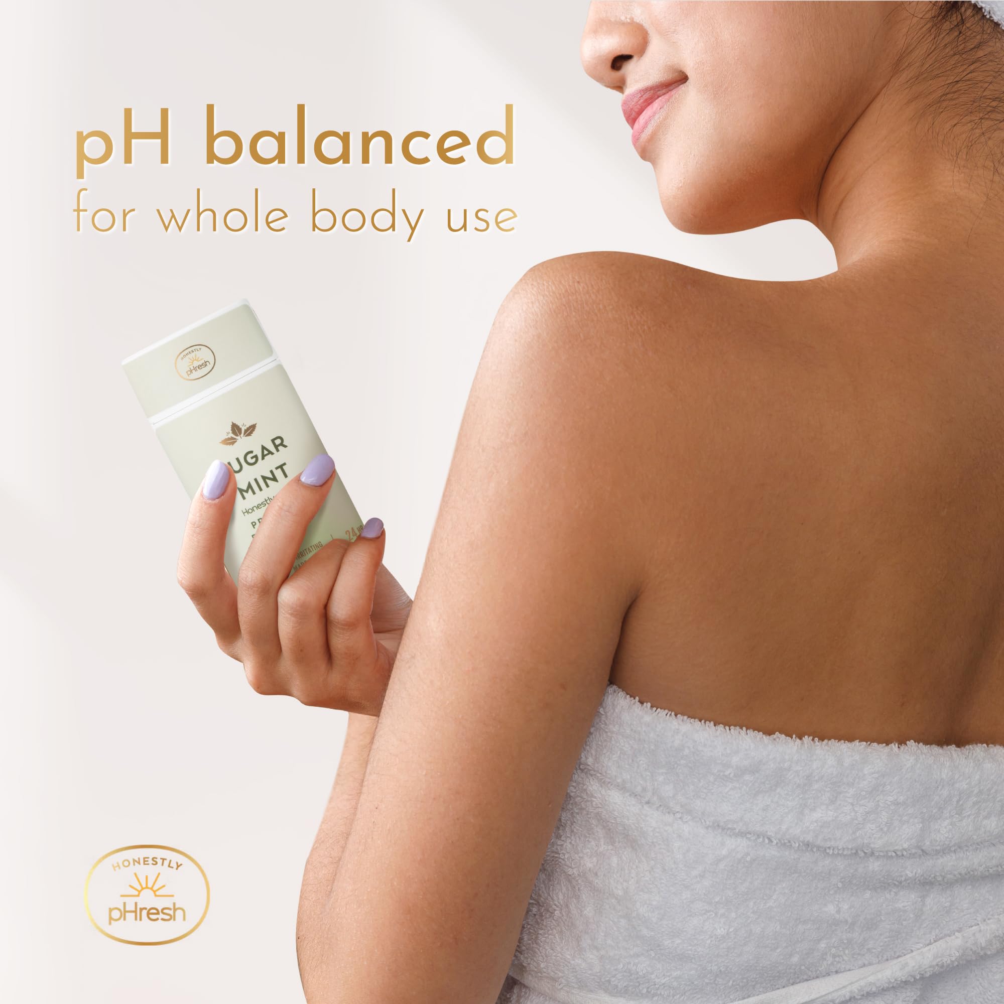 Honestly pHresh glide-on close-up demonstrating comfortable coverage