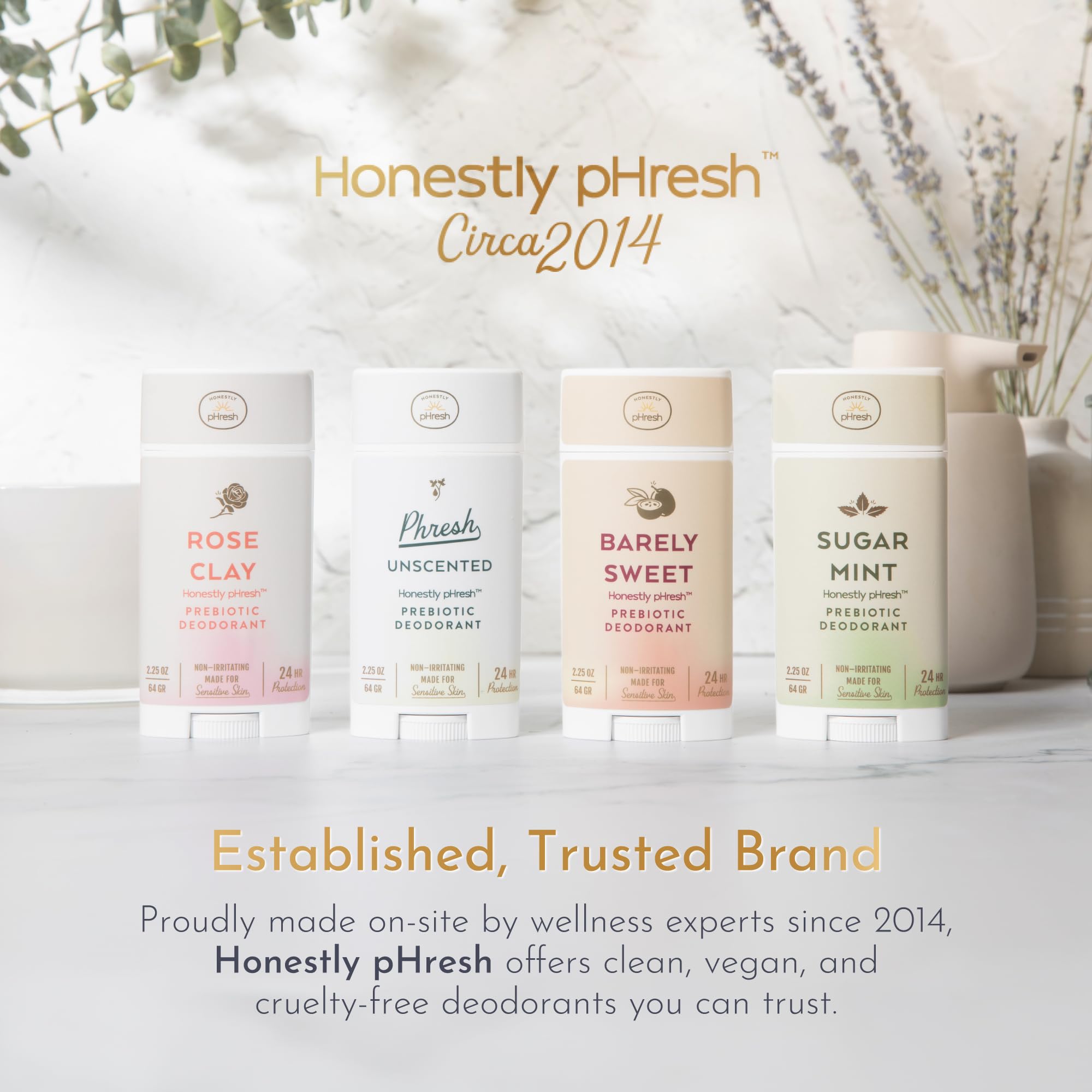 Honestly pHresh packaging and usage scene illustrating easy, stain-free application
