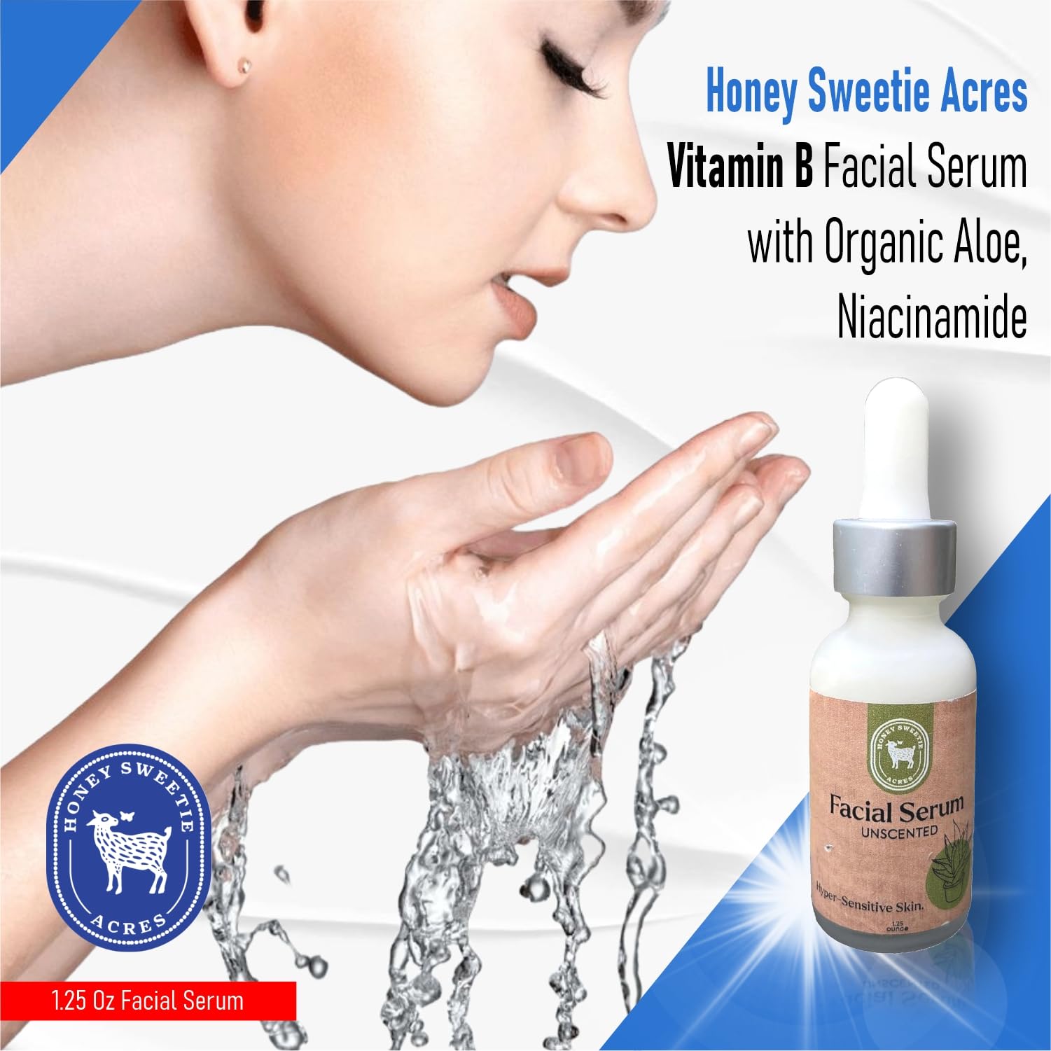 Honey Sweetie Acres goat milk facial cream jar close-up showing fragrance-free moisture