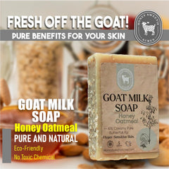 Goat milk soap ingredients swirled with natural oils and butters.