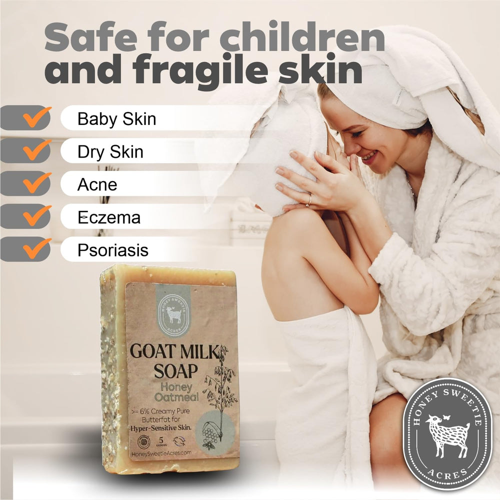 Made in USA badge on Honey Sweetie Acres soap packaging.
