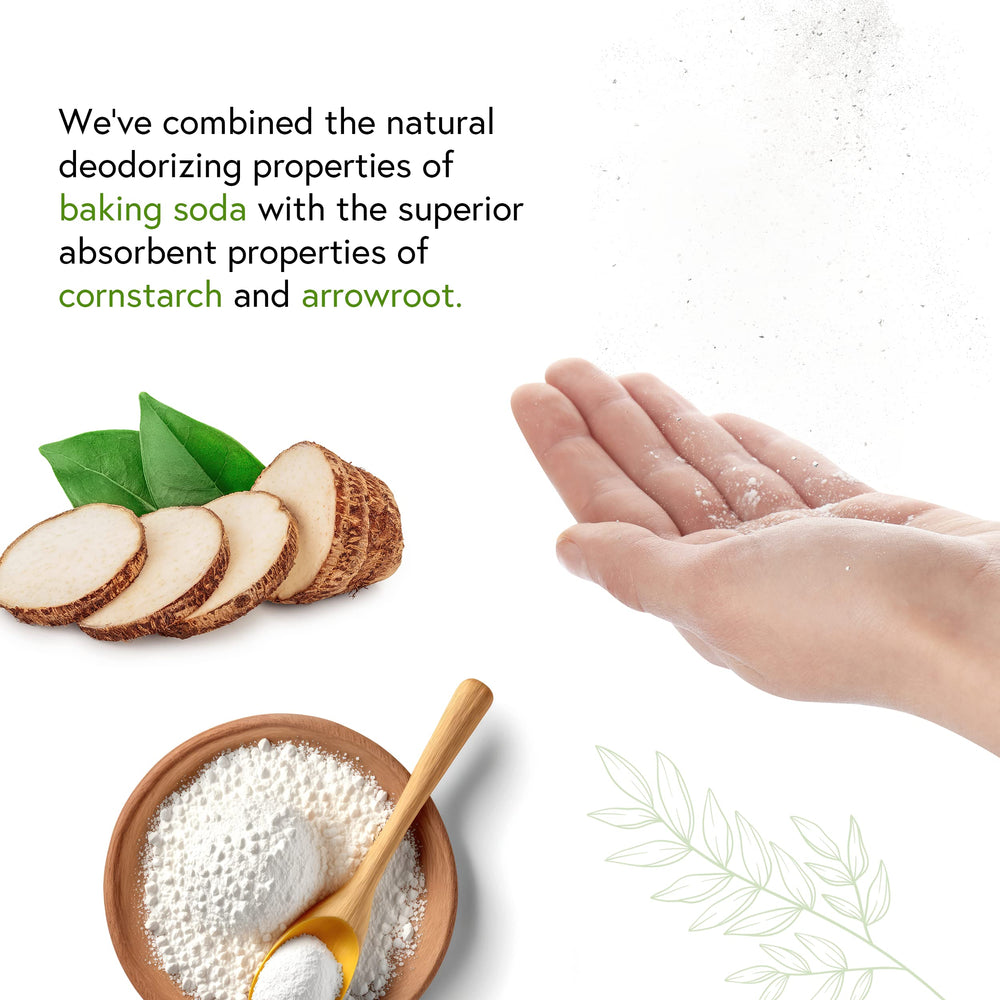Honeybee Gardens powder used as dry shampoo and body powder in daily routine.