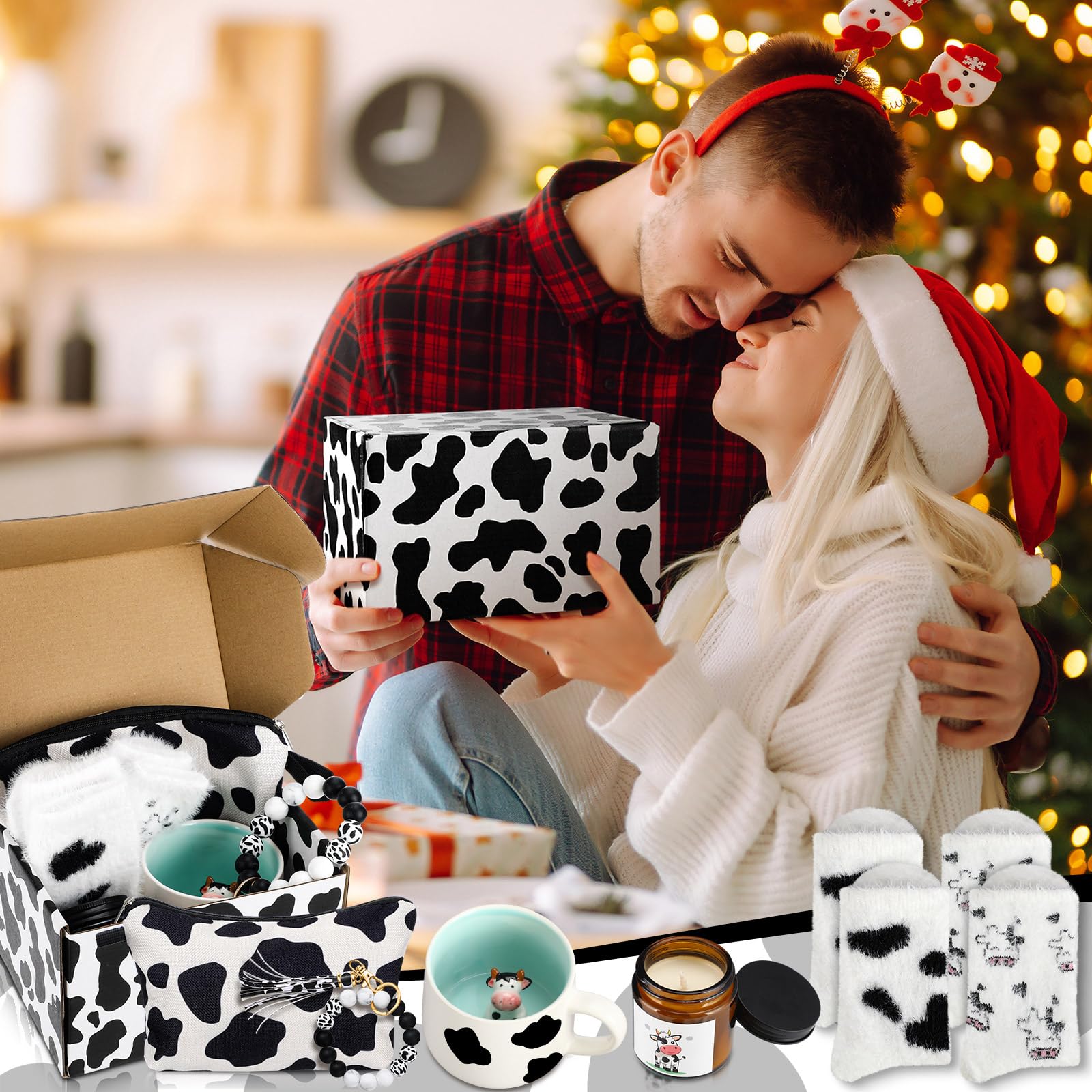 Honeydak cow gifts set adorable mug, cheerful desk companion