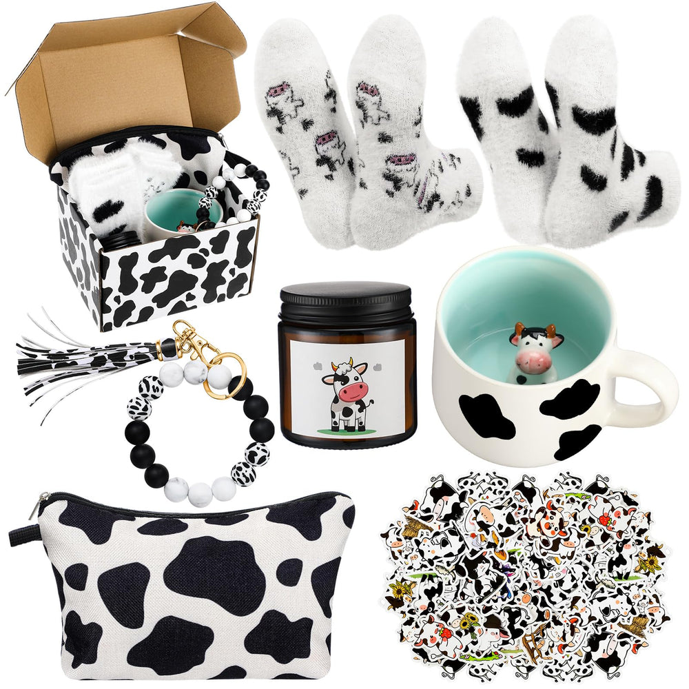 Honeydak cow gifts set gift box and makeup bag, ideal for gifting