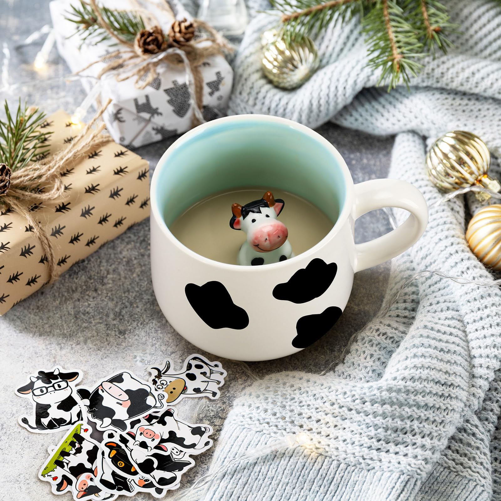 Honeydak cow gifts set keychain, durable accessory for bags