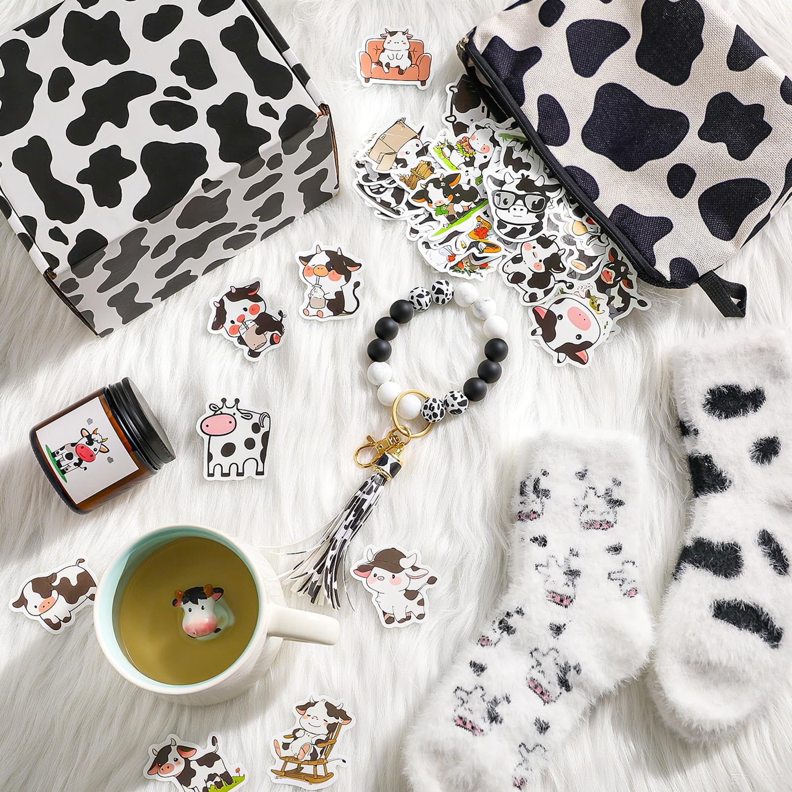 Honeydak cow gifts set lavender candle, soothing scent for evenings