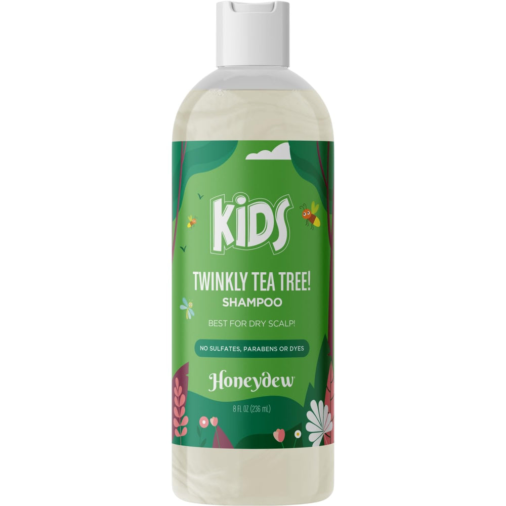 Family bathroom scene with children using Honeydew shampoo