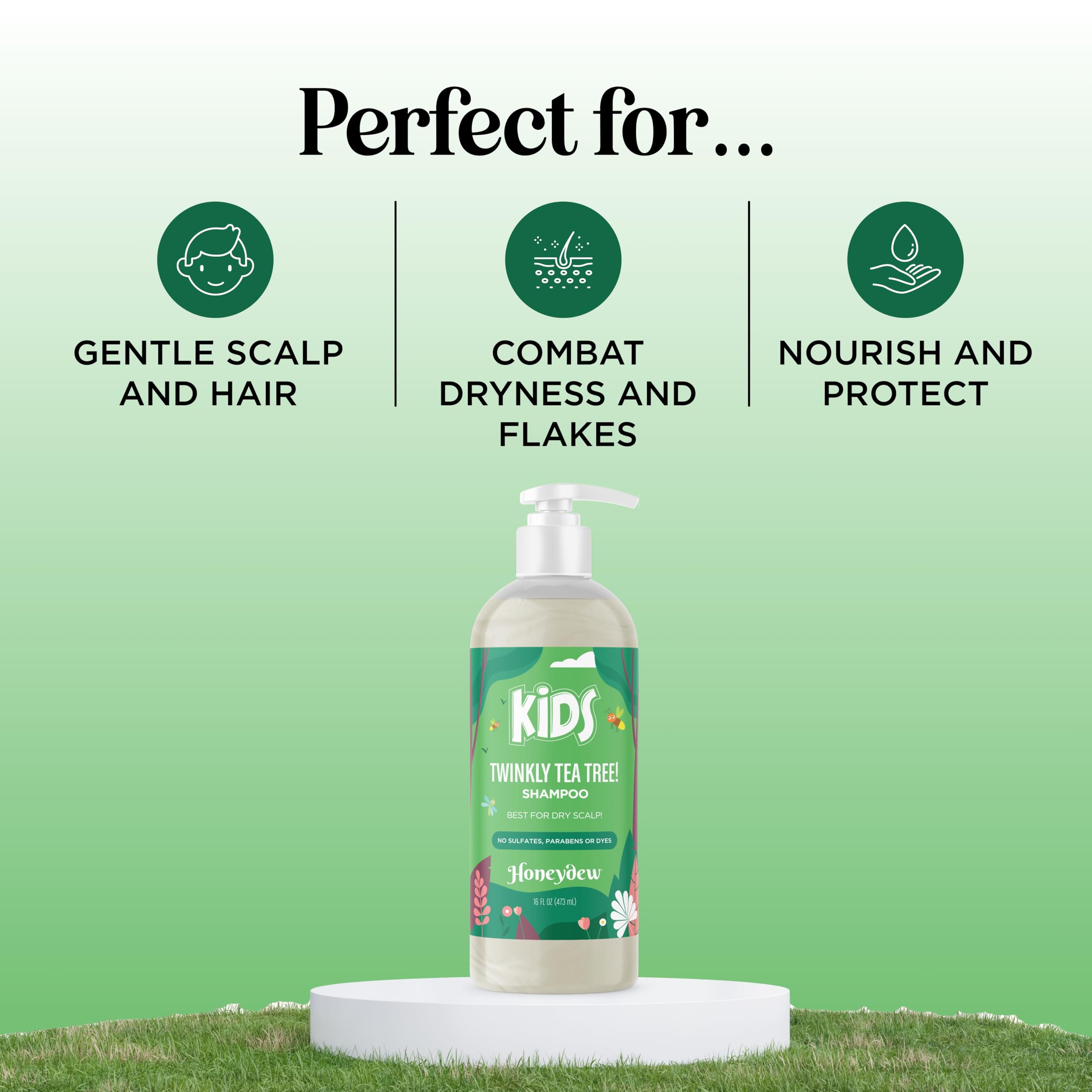 HONEYDEW paraben-free kids shampoo promotes safe daily washing.