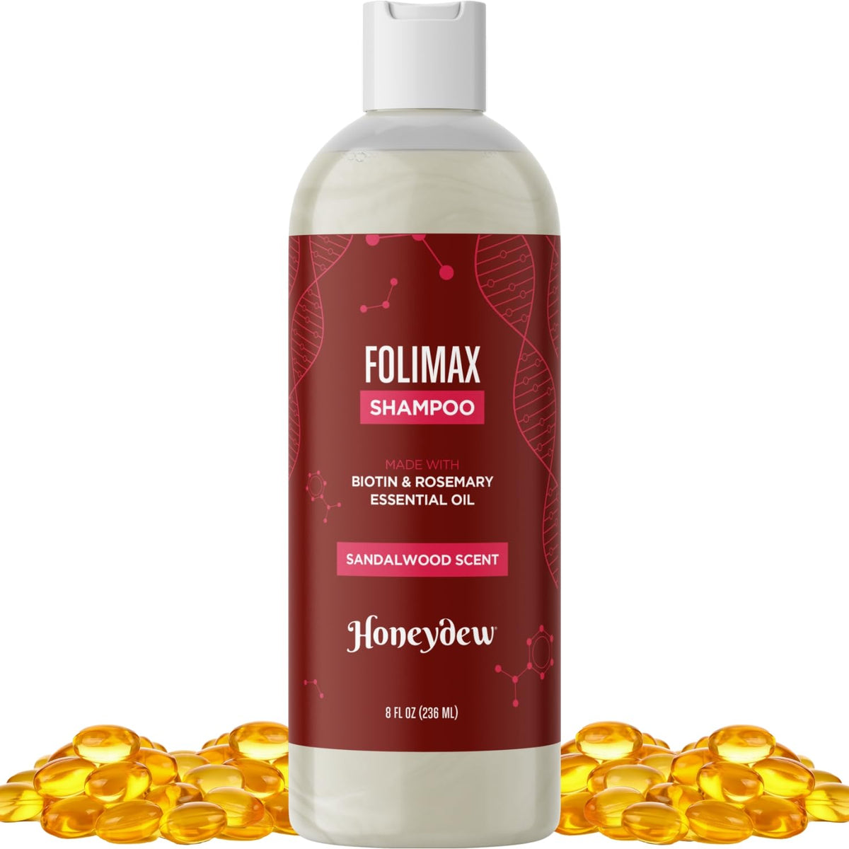 HONEYDEW Folimax Biotin Shampoo bottle – volumizing action for fine hair.