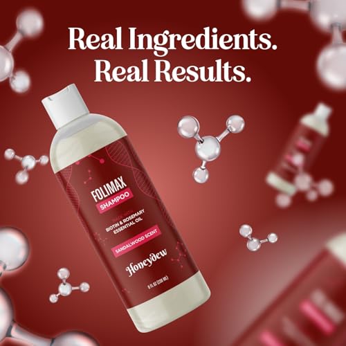 HONEYDEW Folimax Biotin Shampoo sandalwood-scent-bottle – spa-like aroma.