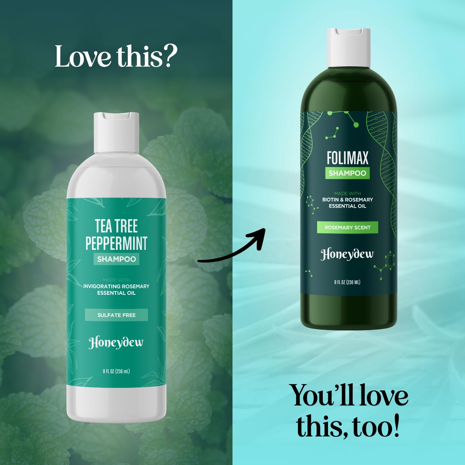 HONEYDEW Invigorating Tea Tree Mint Shampoo helps manage buildup on scalp.