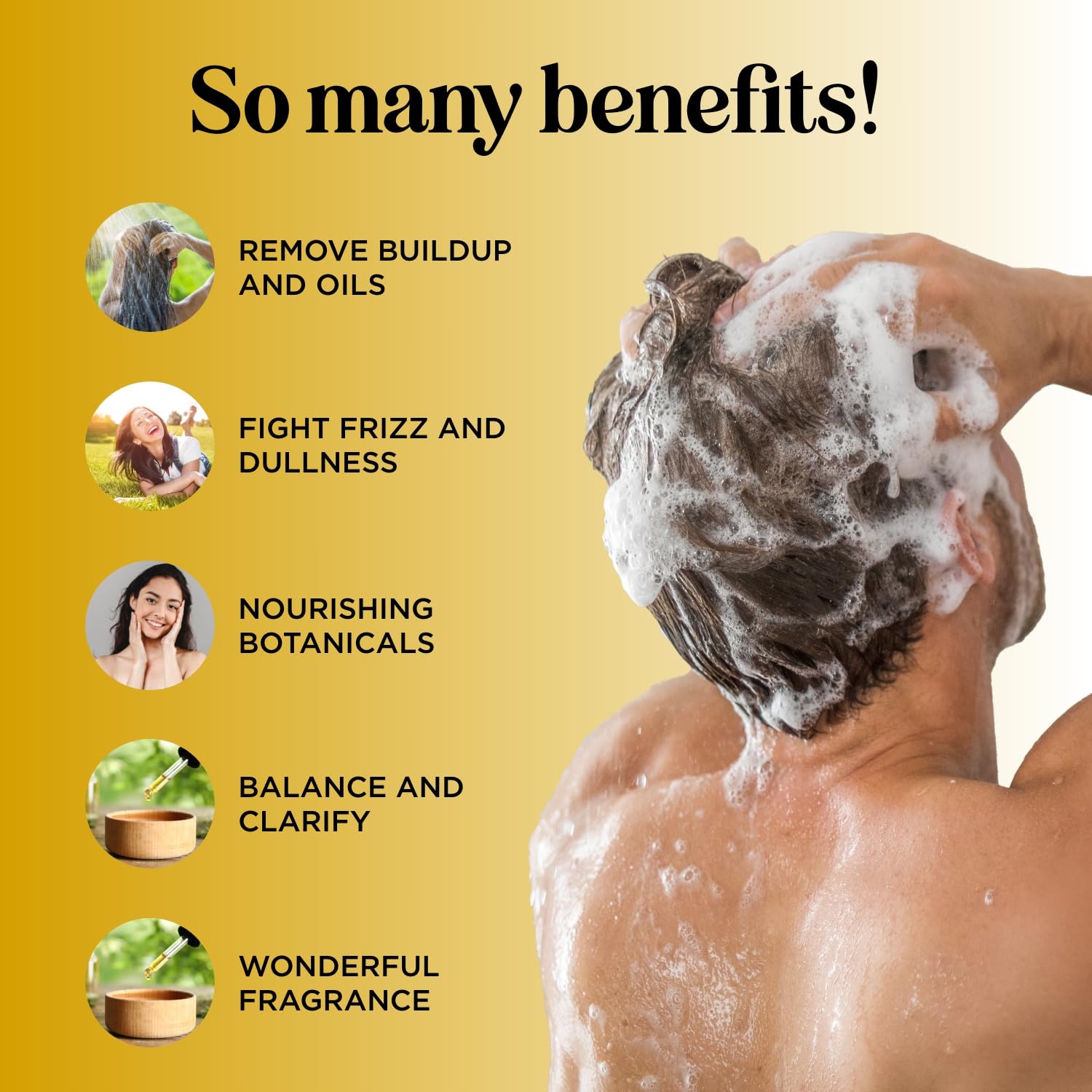 Honeydew Lemon Sage Shampoo ingredients with jojoba, tea tree, and rosemary.