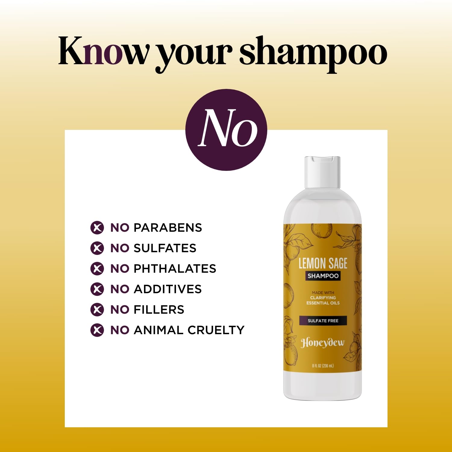 Honeydew Lemon Sage Shampoo lather for oily scalp cleansing.
