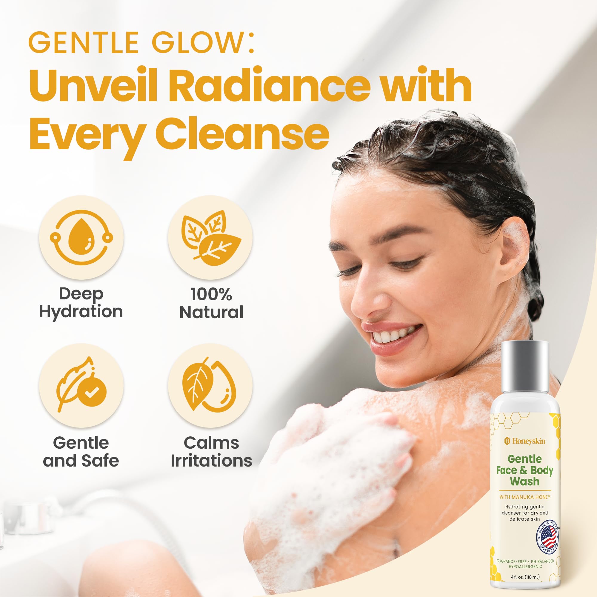 Honeyskin Aloe vera calm shows soothing hydration for irritated skin.