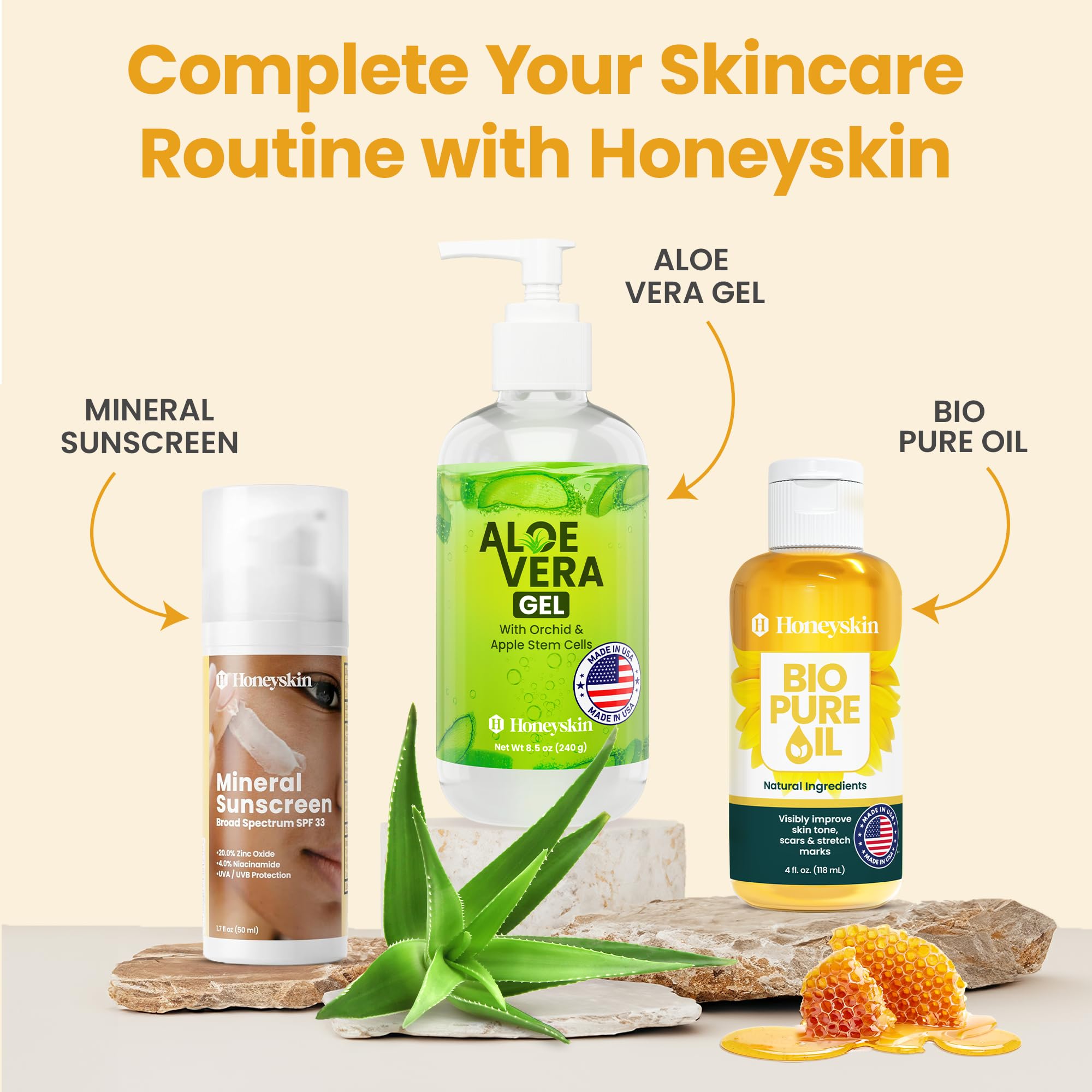 Honeyskin fragrance-free cleanser packaging ready for daily use.
