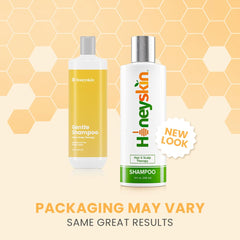 Honeyskin Hair Growth Shampoo foam lather demonstrates gentle cleansing for daily use