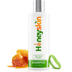 Honeyskin Hair Growth Shampoo bottle with Manuka honey for nourishing cleanse