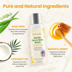 Honeyskin Manuka honey glow highlights deep hydration for sensitive skin.