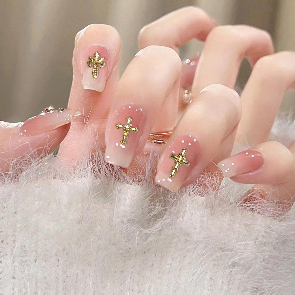 Hongliang rhinestone-accented cross charms enable quick salon nail art