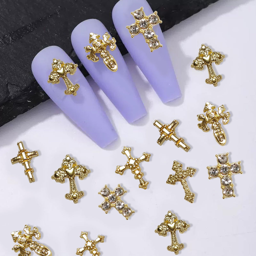 Hongliang durable nail charms in gold tones elevate DIY manicure creativity