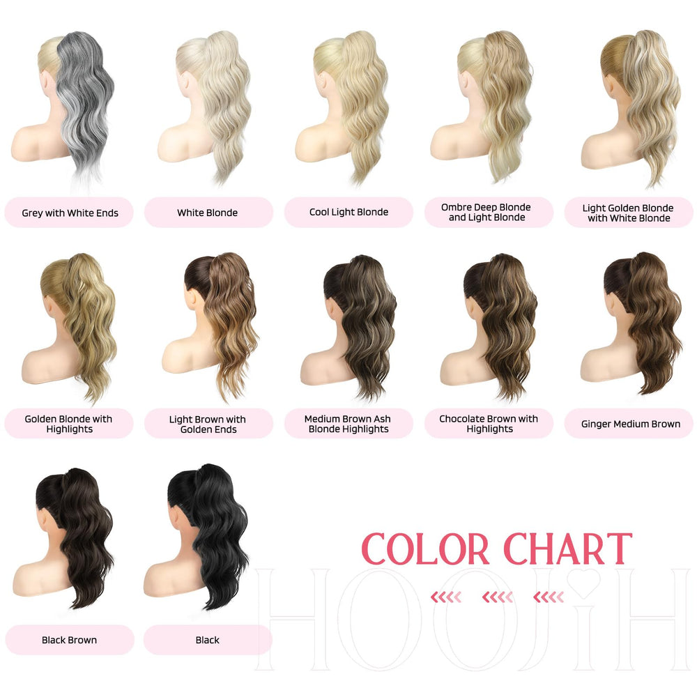 HOOJIH clip-in ponytail 18 inch natural shine and silk-like feel.