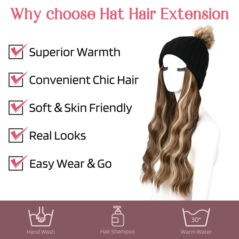 HOOJIH beanie wig side view showing discreet blend with natural hair