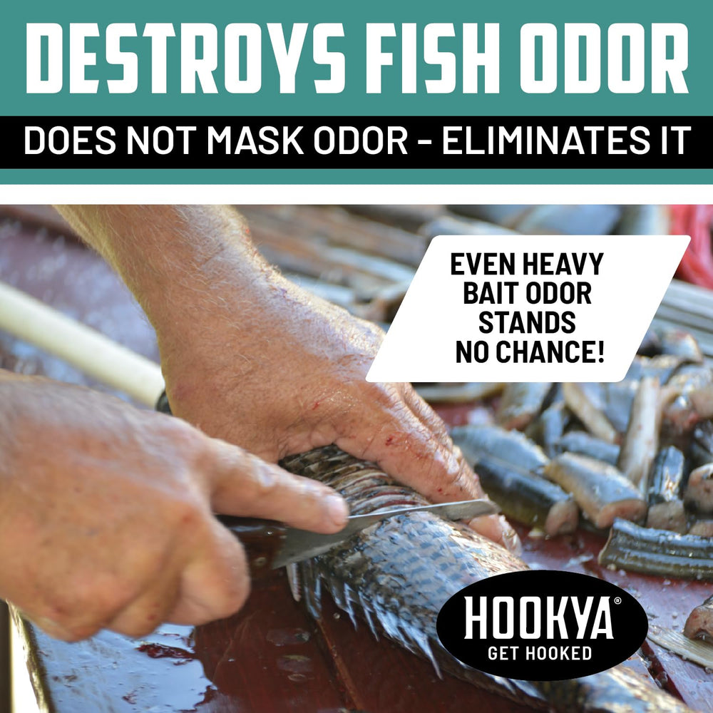 Hook'Ya fishing hand soap lemon scent label for a fresh, light aroma