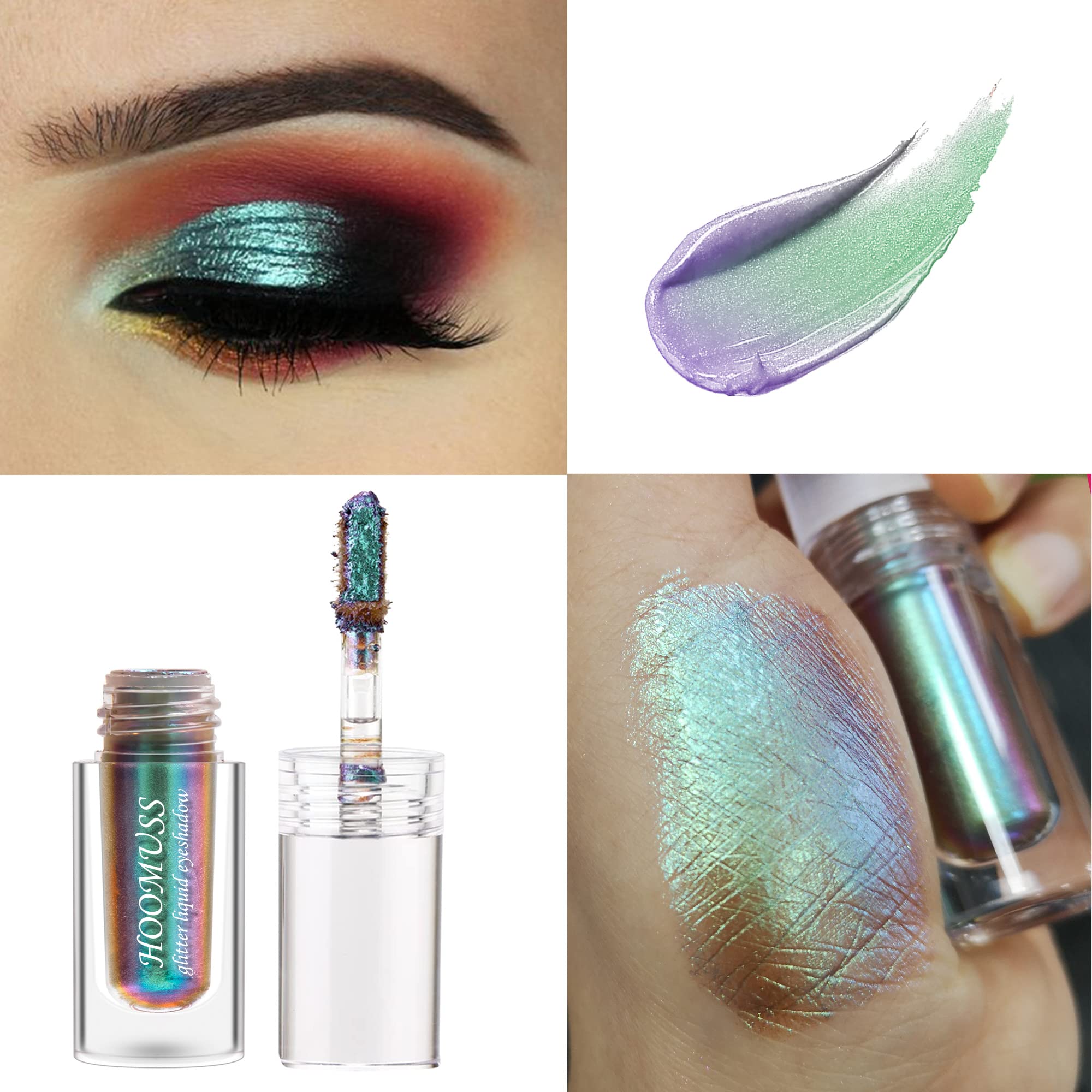 HOOMUSS Glitter Liquid Eyeshadow creamy texture blends smoothly for seamless looks