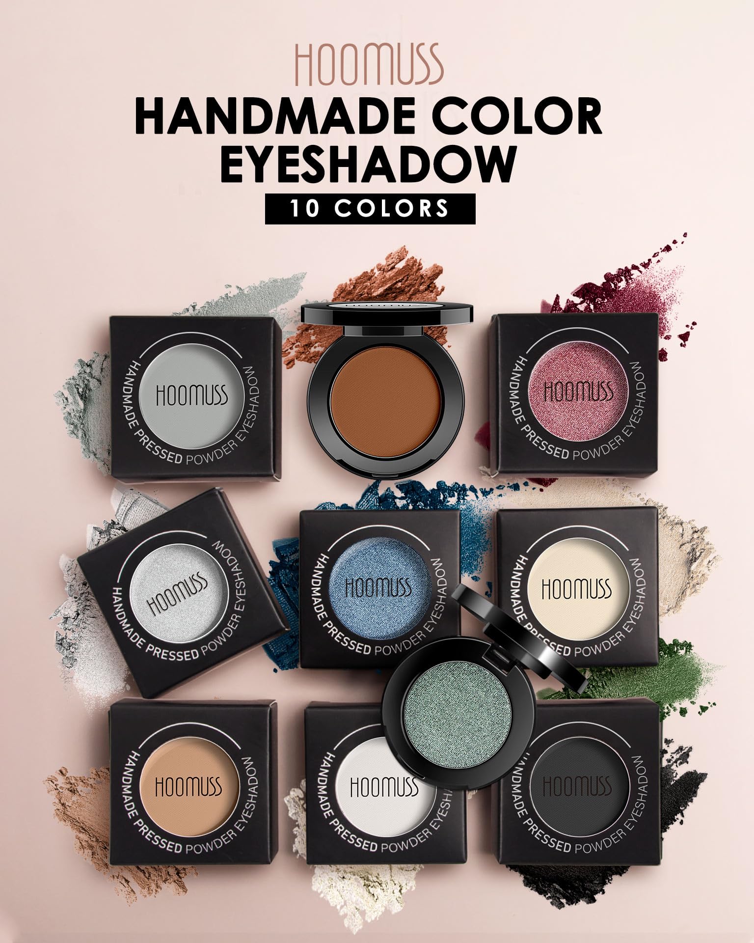 HOOMUSS Gold Eyeshadow packaging showcases handmade craftsmanship.
