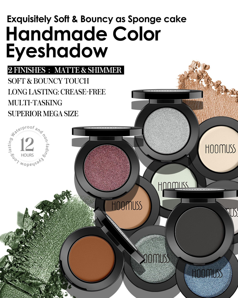 HOOMUSS Gold Eyeshadow vegan and cruelty-free formula for ethical beauty.