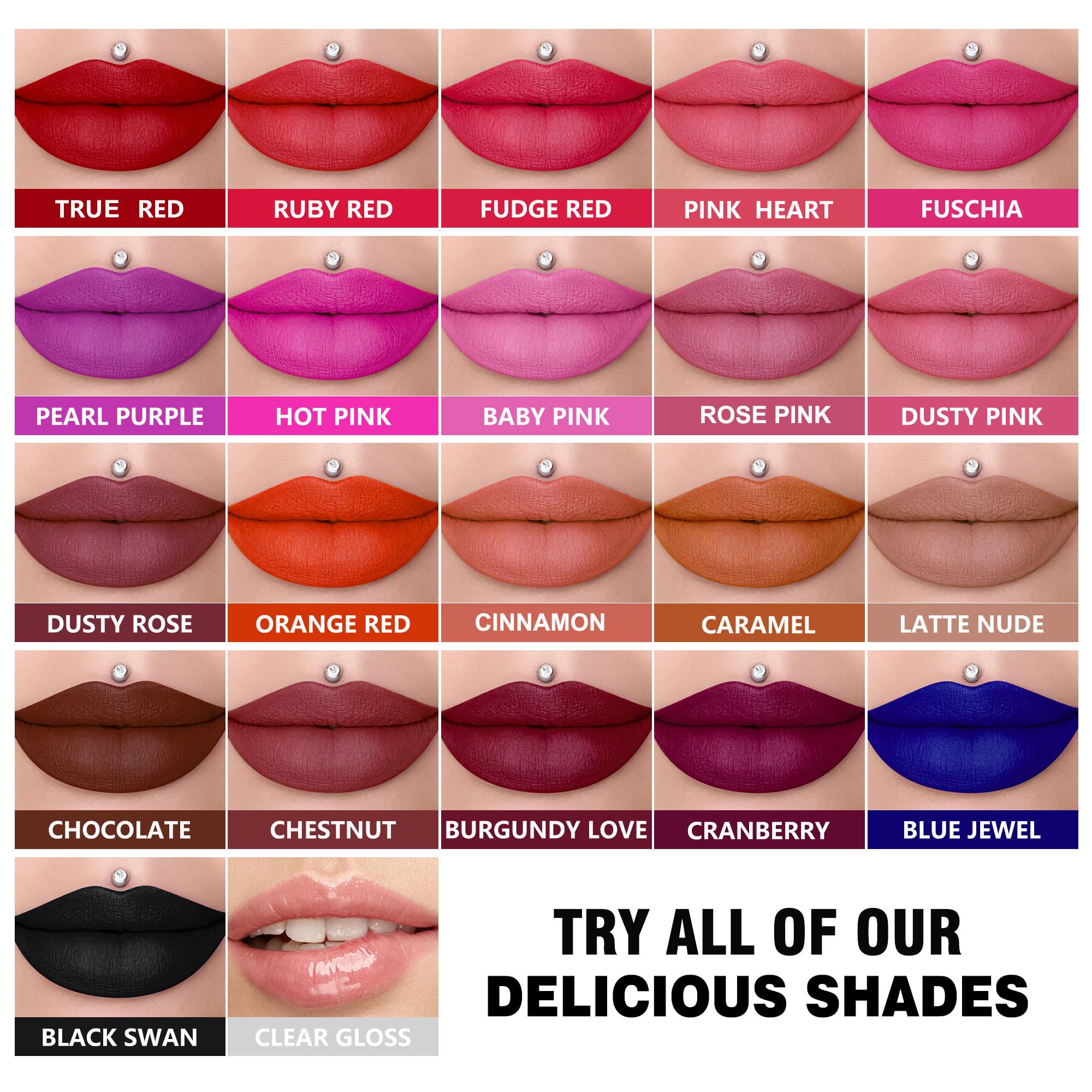 HOOMUSS non-transfer smudgeproof lipcolor on lips provides lasting wear.