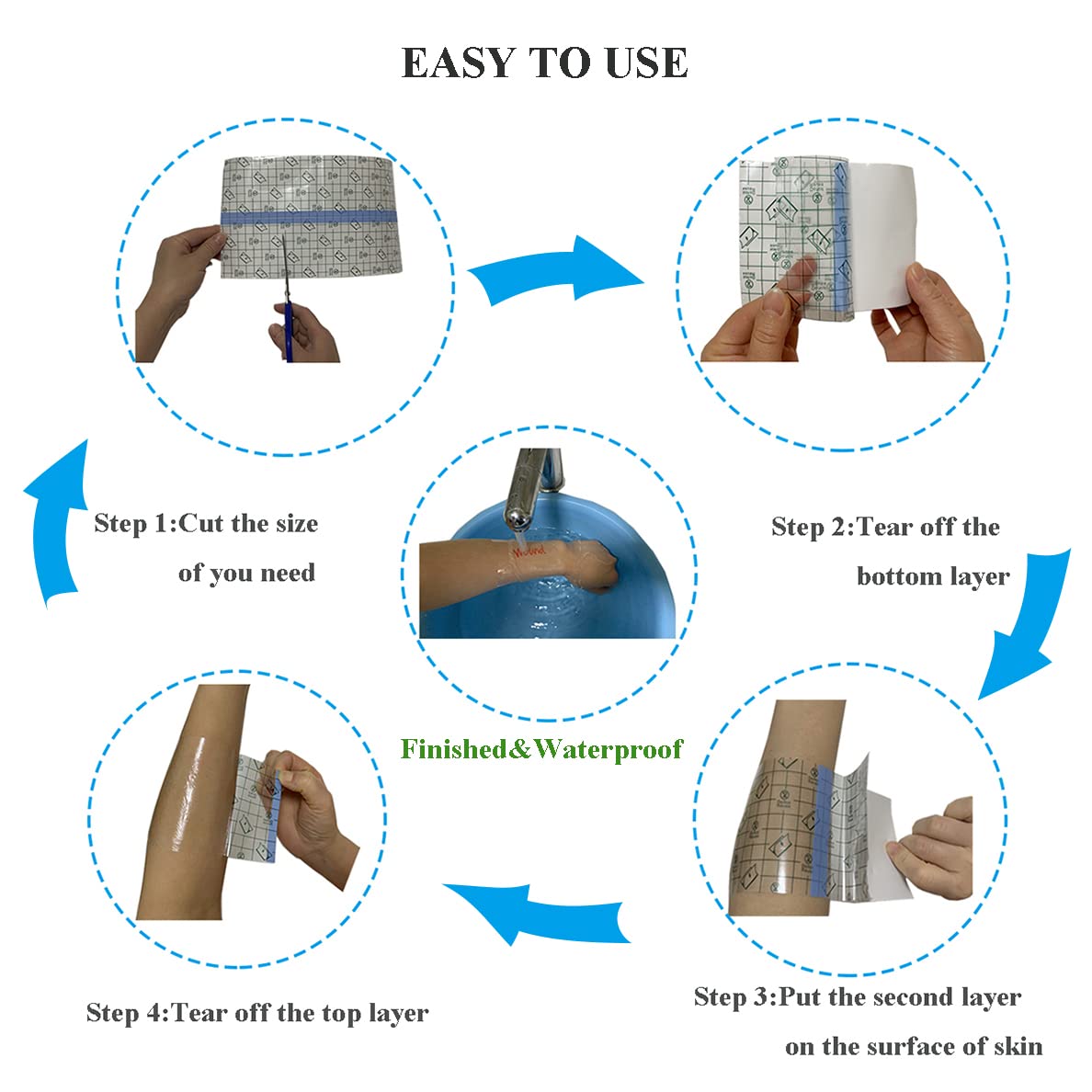 Hoostum tattoo aftercare bandage second skin providing flexible comfort