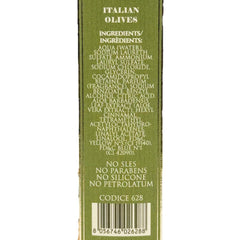 Hopificio Italian Olives hand soap pump-top image shows premium packaging and versatile use.