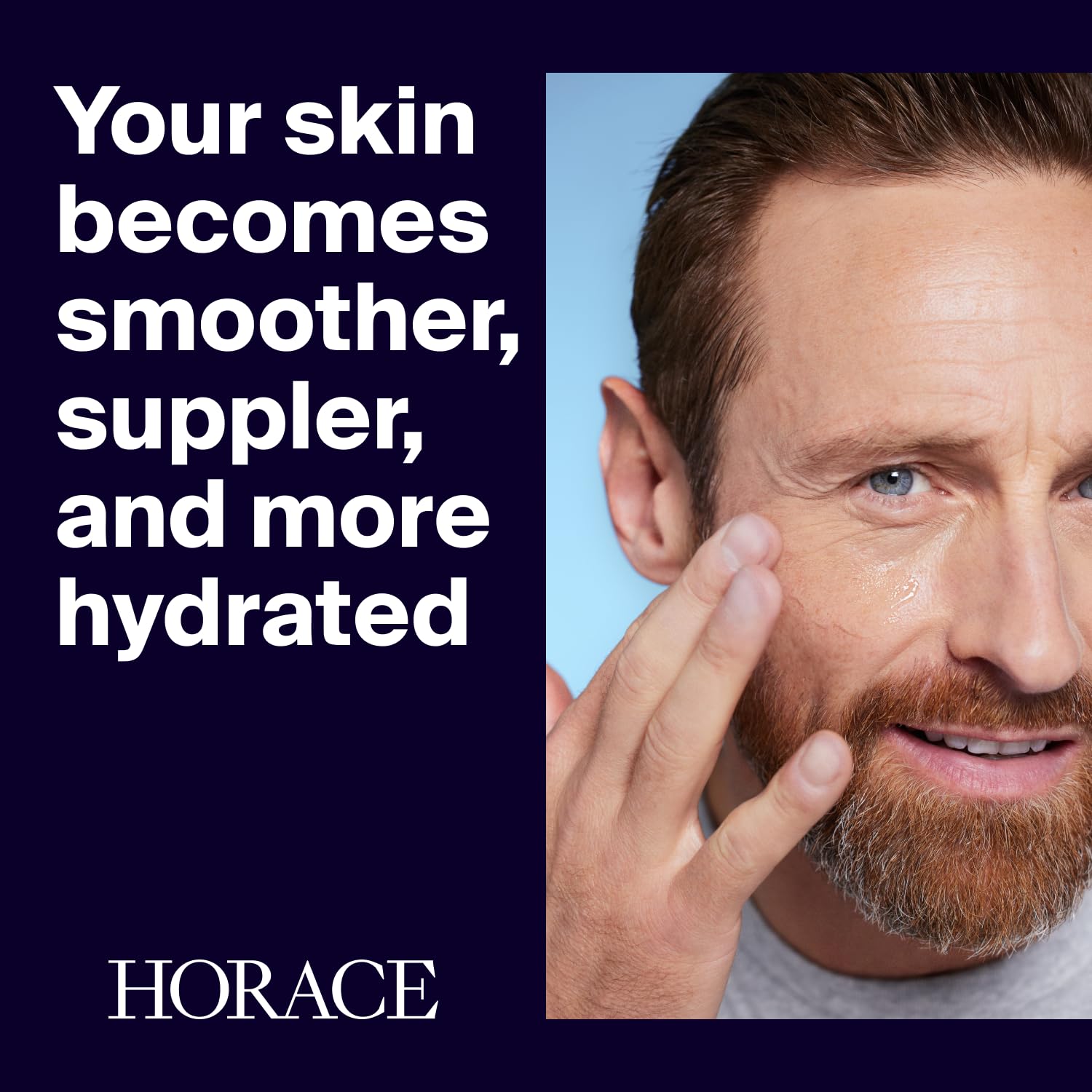 HORACE Face Firming Gel being applied on skin for targeted expression lines.