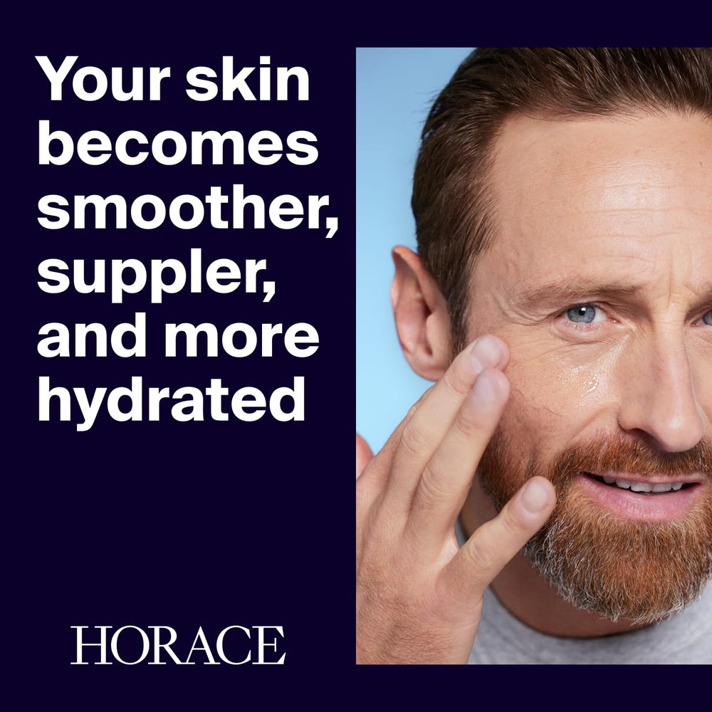 HORACE Face Firming Gel being applied on skin for targeted expression lines.