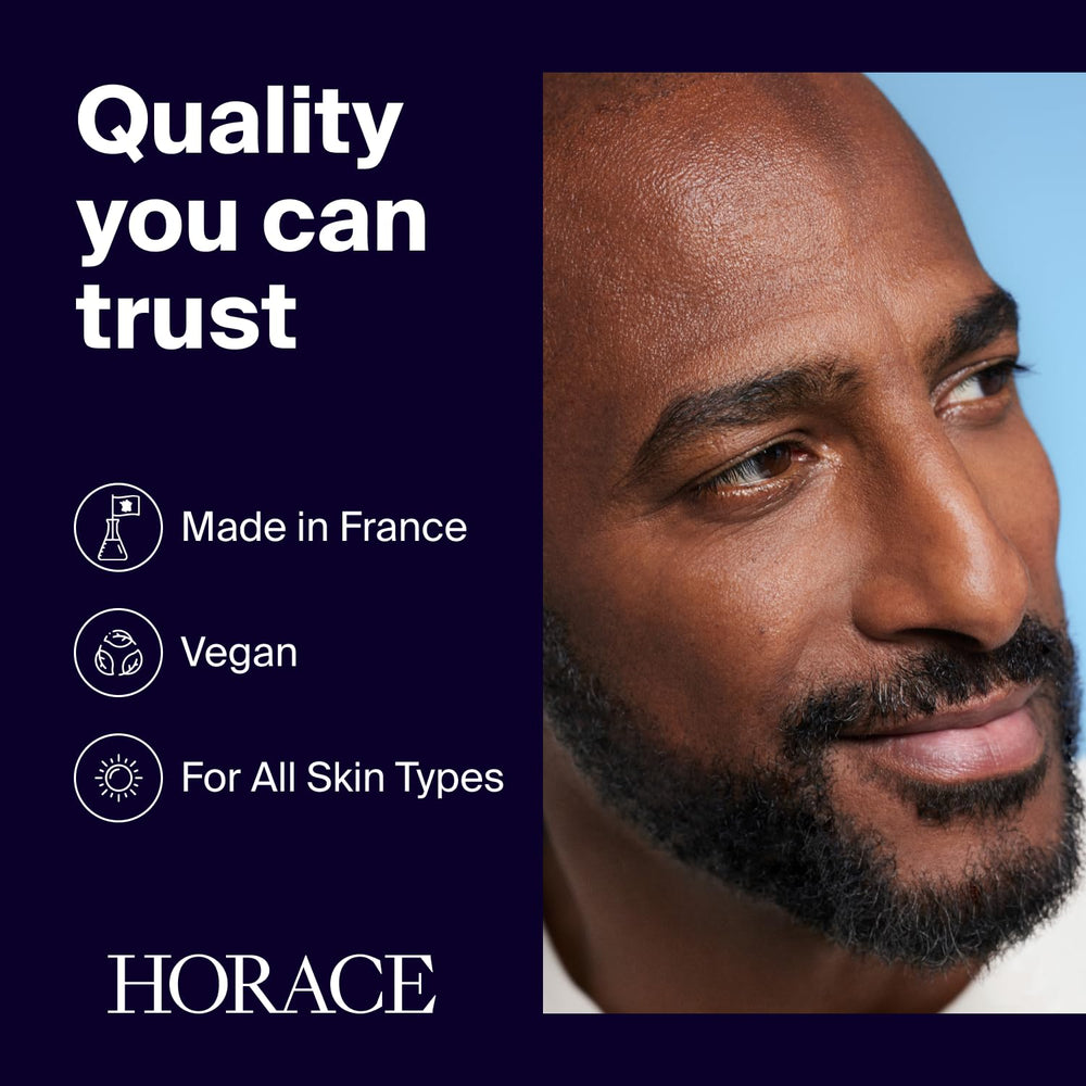 HORACE Made in France label on amber jar conveys quality and care.