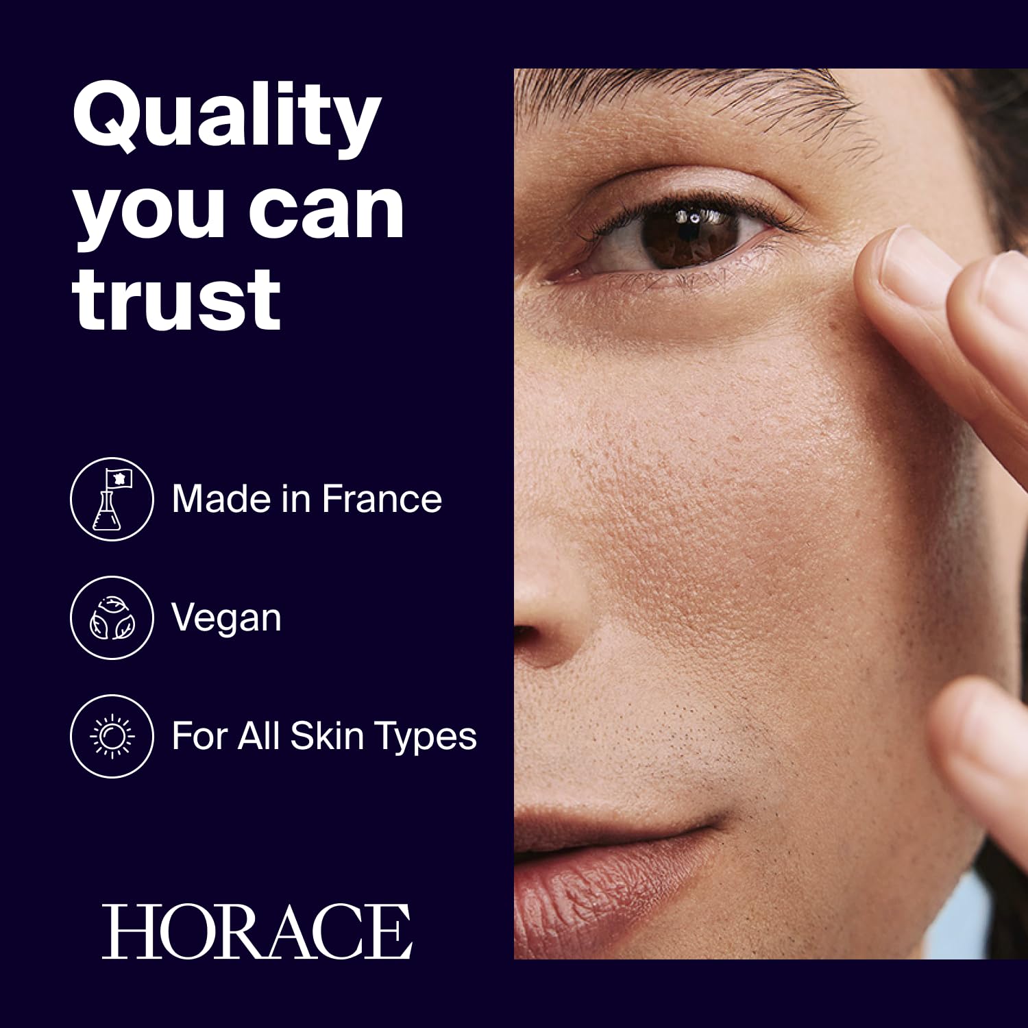 Horace natural 97.4% formula moisturizes and nourishes delicate under-eye skin