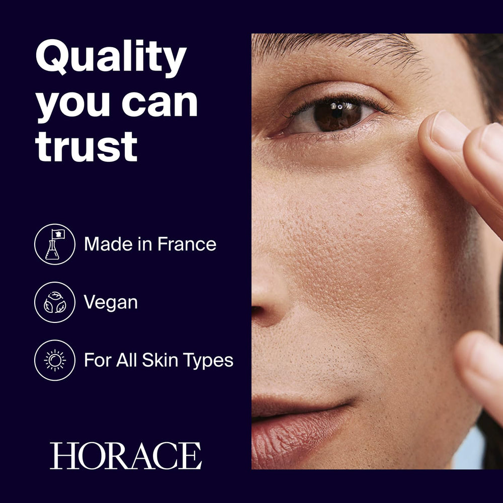 Horace natural 97.4% formula moisturizes and nourishes delicate under-eye skin