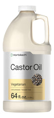 Horbaach Castor Oil 64oz bottle front view for hair conditioning