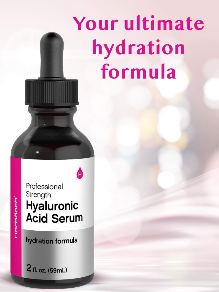 Horbäach Hyaluronic Acid Serum application on face suggests quick absorption.