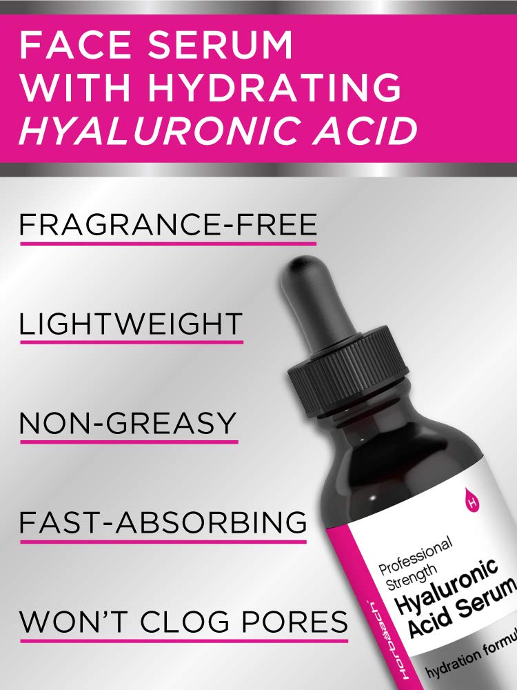 Horbäach Hyaluronic Acid Serum vanity top view highlights daily use.