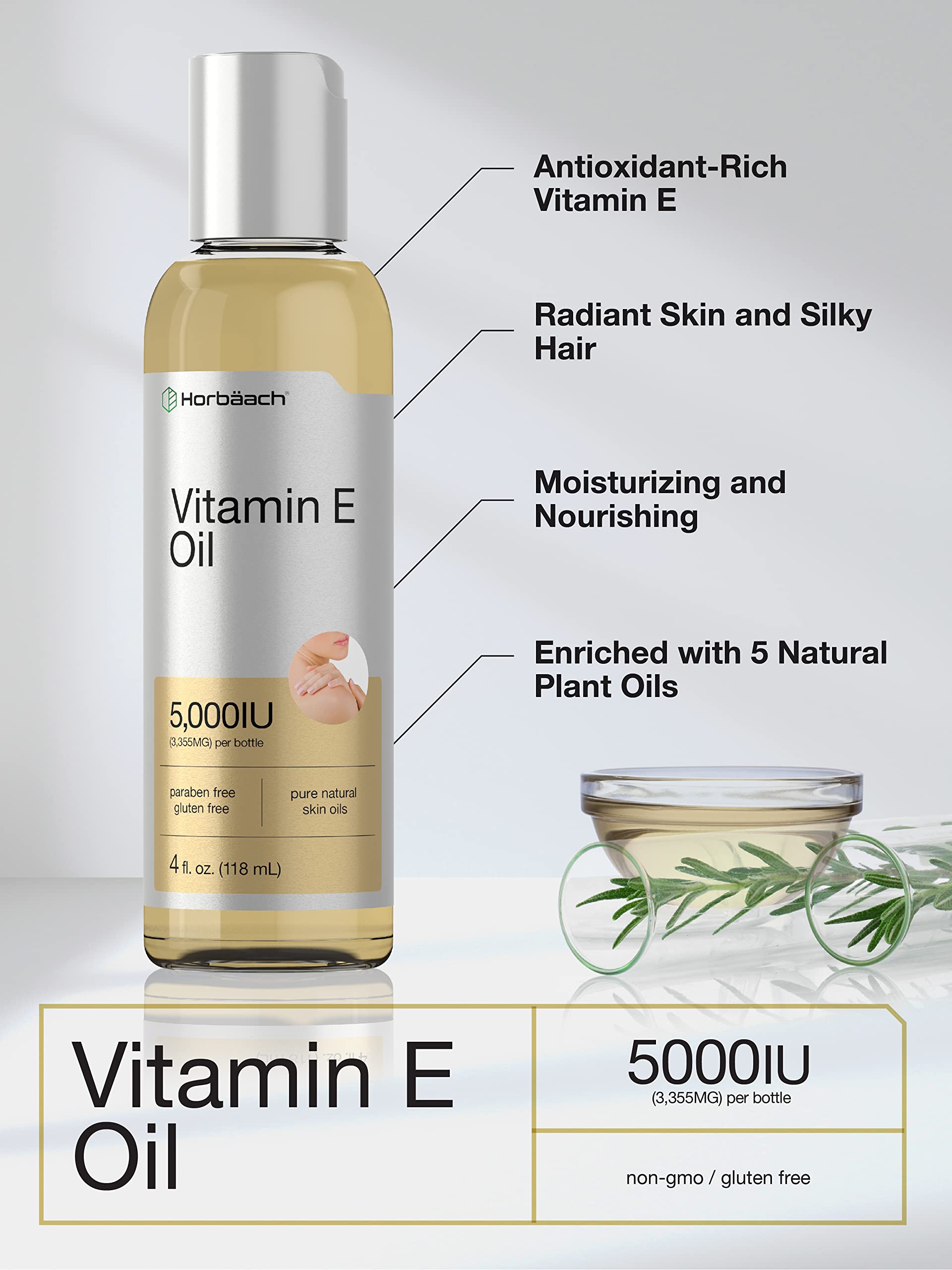 Horbäach Vitamin E Oil value pack packaging highlights savings and formula.